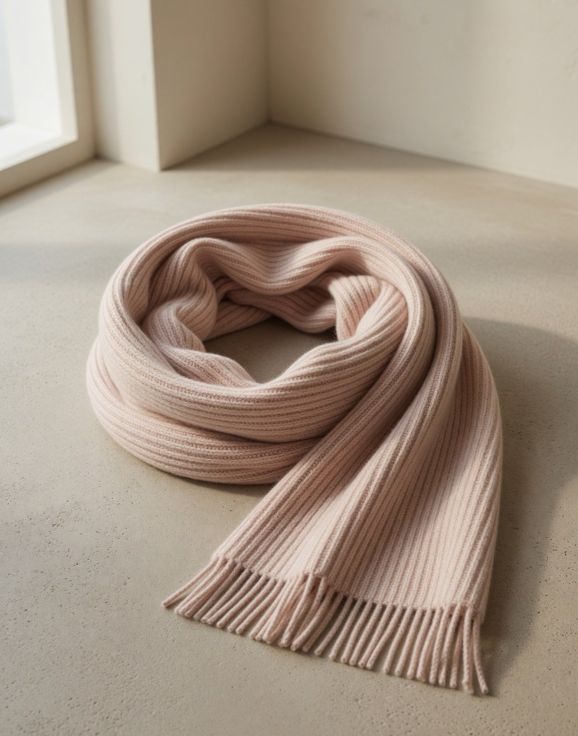 Ribbed cashmere scarf — view 6