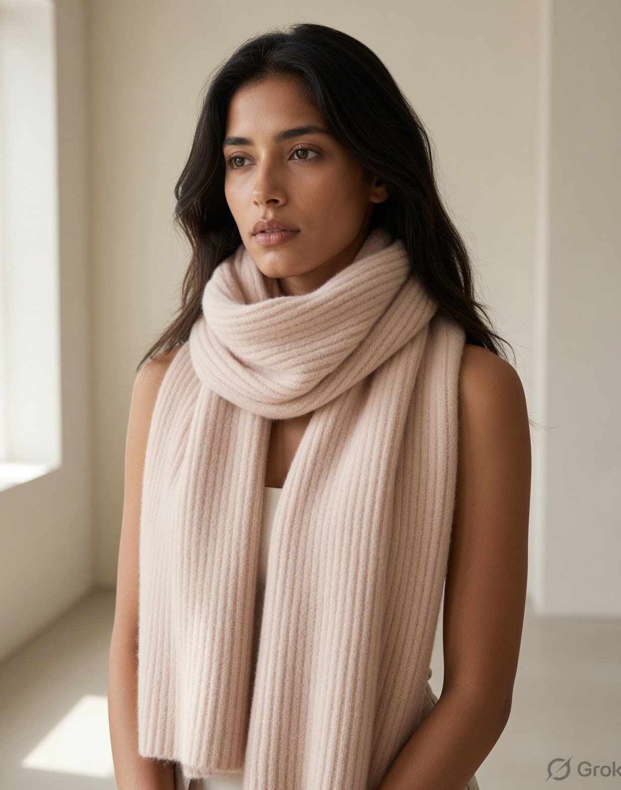 Ribbed cashmere scarf — view 9