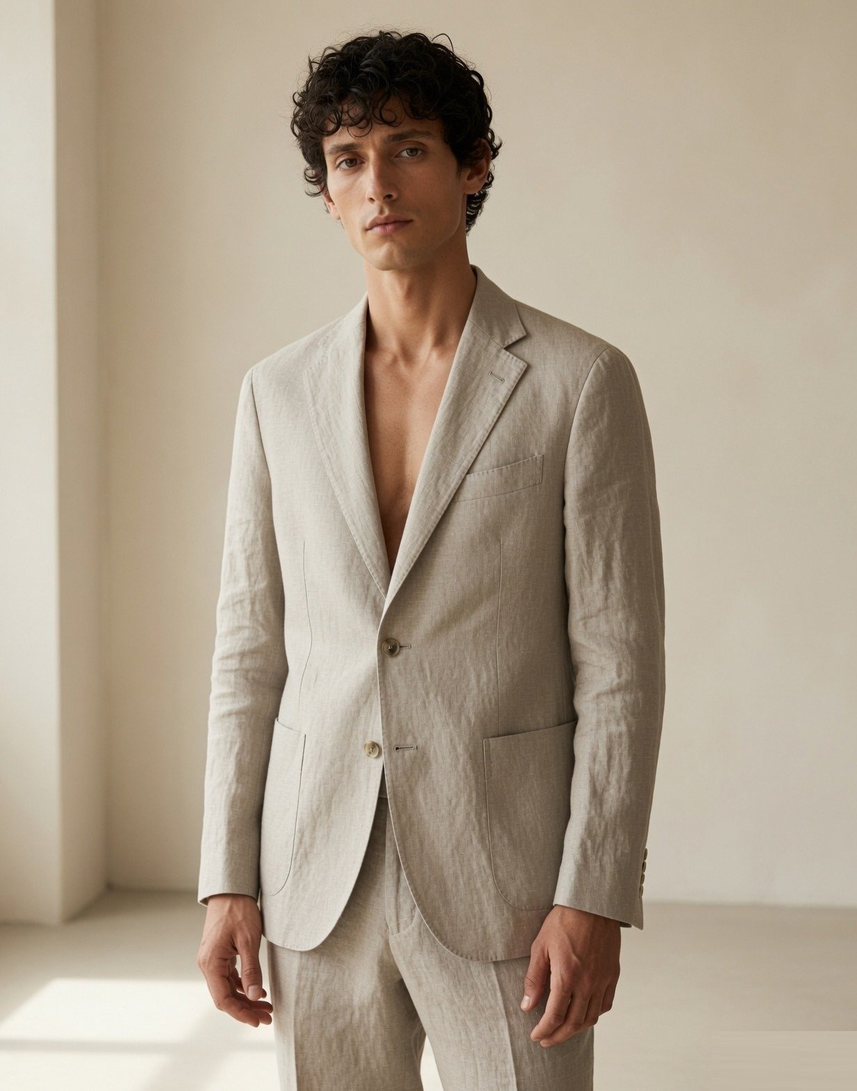 Deconstructed linen blazer — view 3