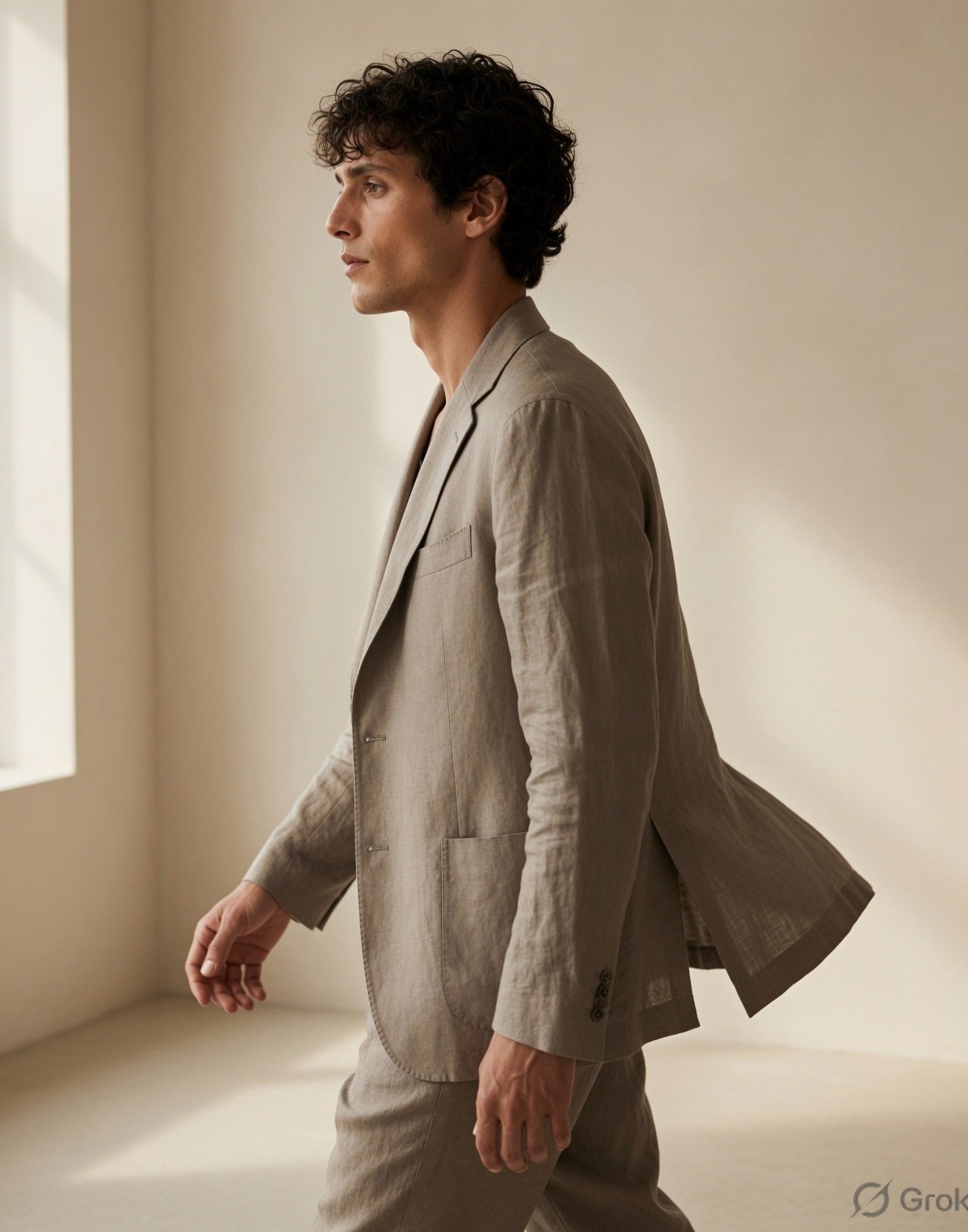 Deconstructed linen blazer — view 6