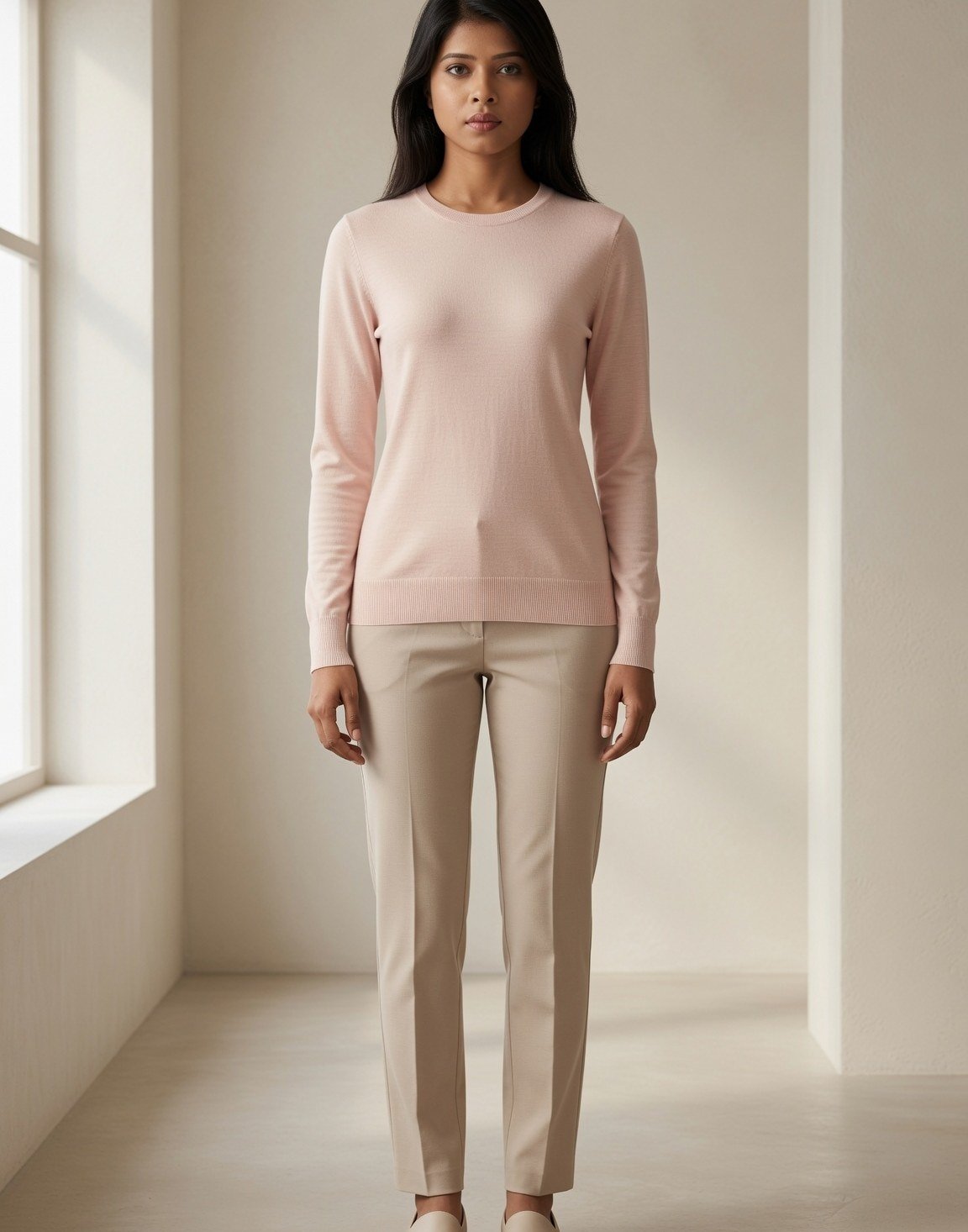 Fine-gauge merino crew neck — view 4