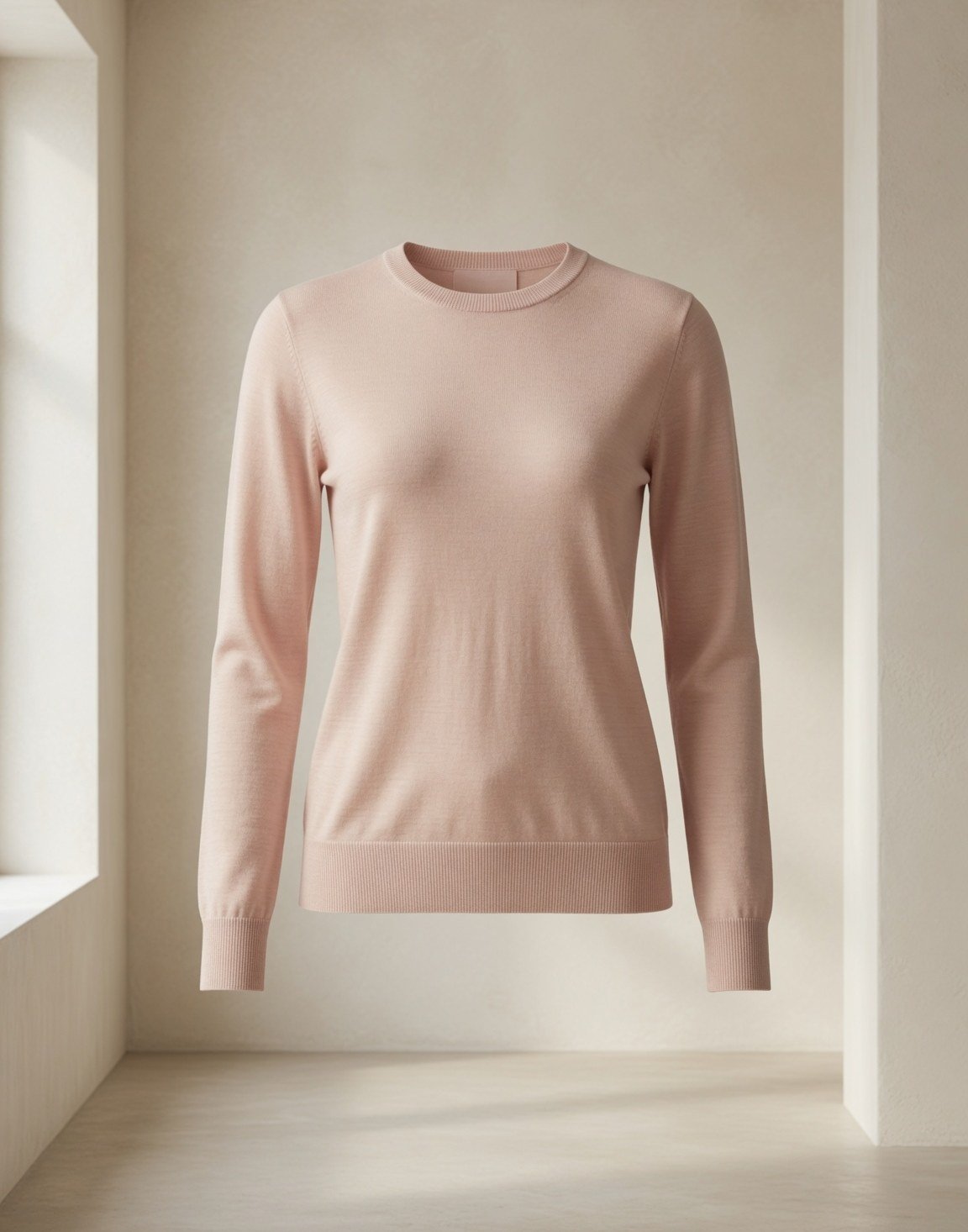 Fine-gauge merino crew neck — view 5