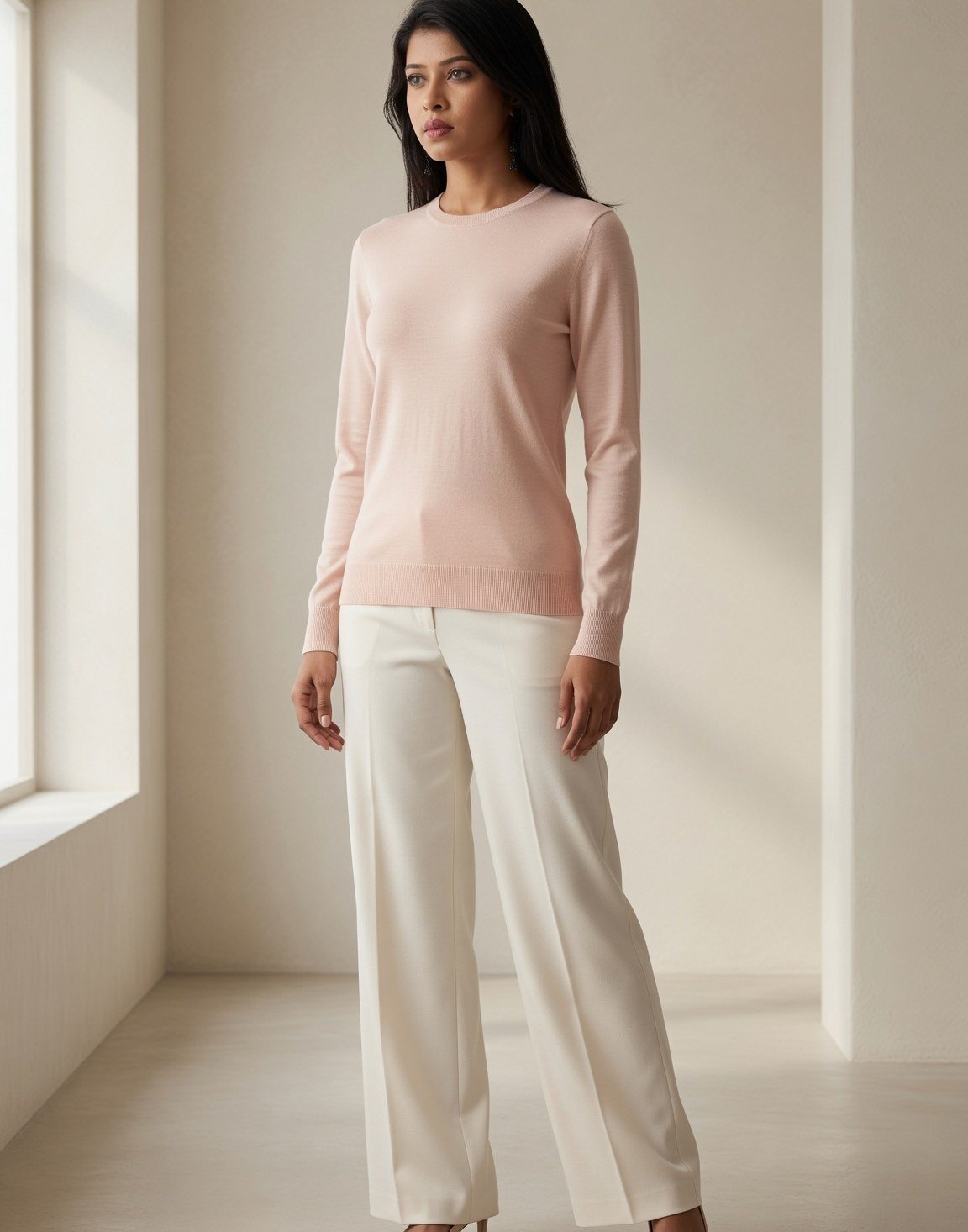 Fine-gauge merino crew neck — view 8