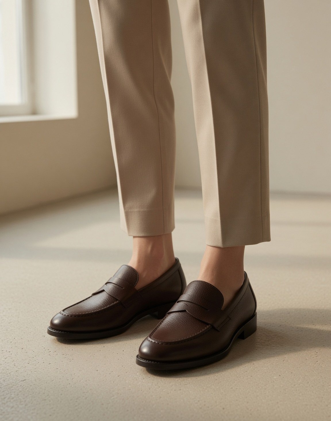 Grained leather loafers — view 4