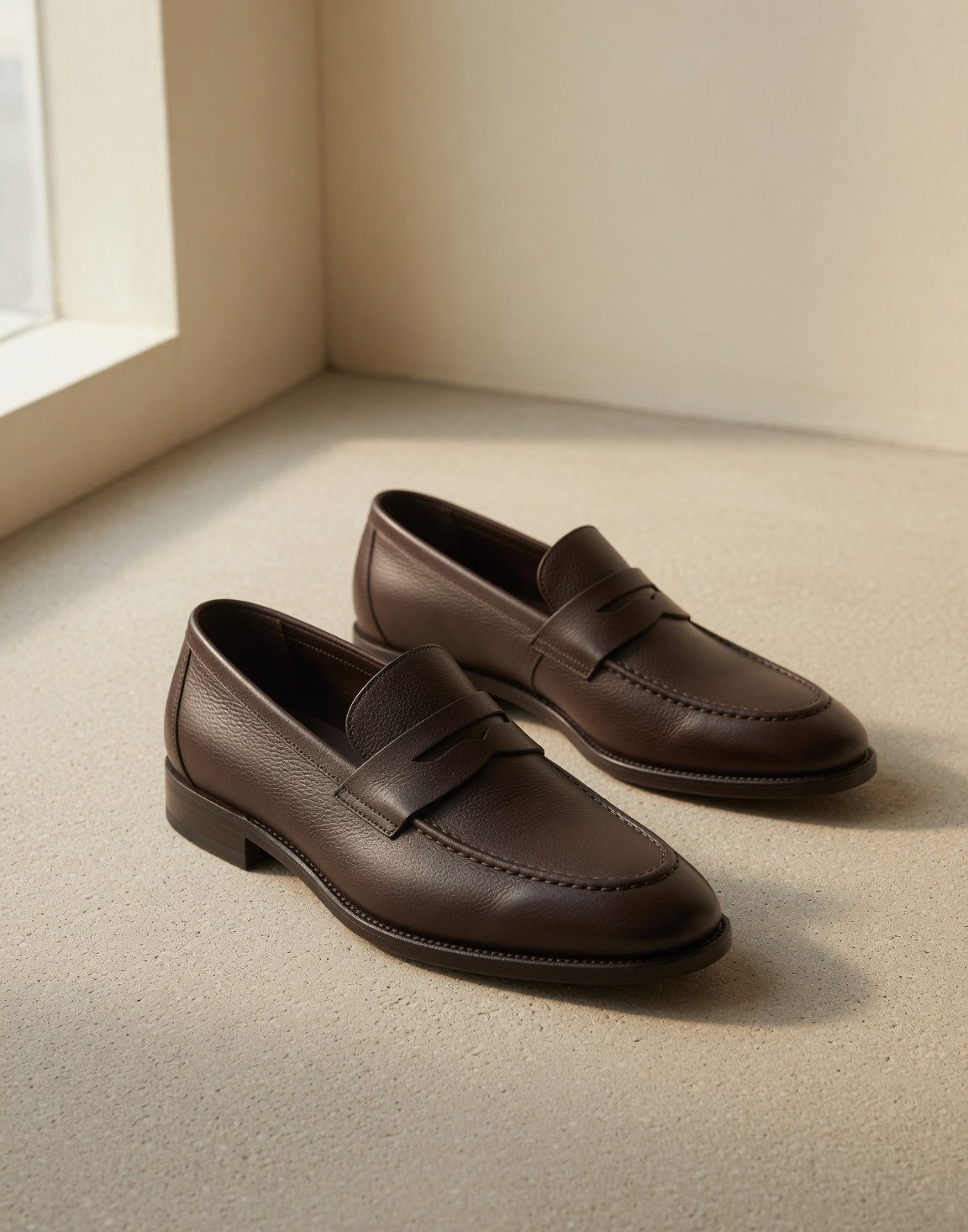 Grained leather loafers — view 5