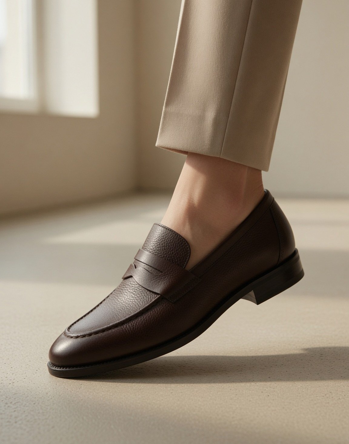 Grained leather loafers — view 7