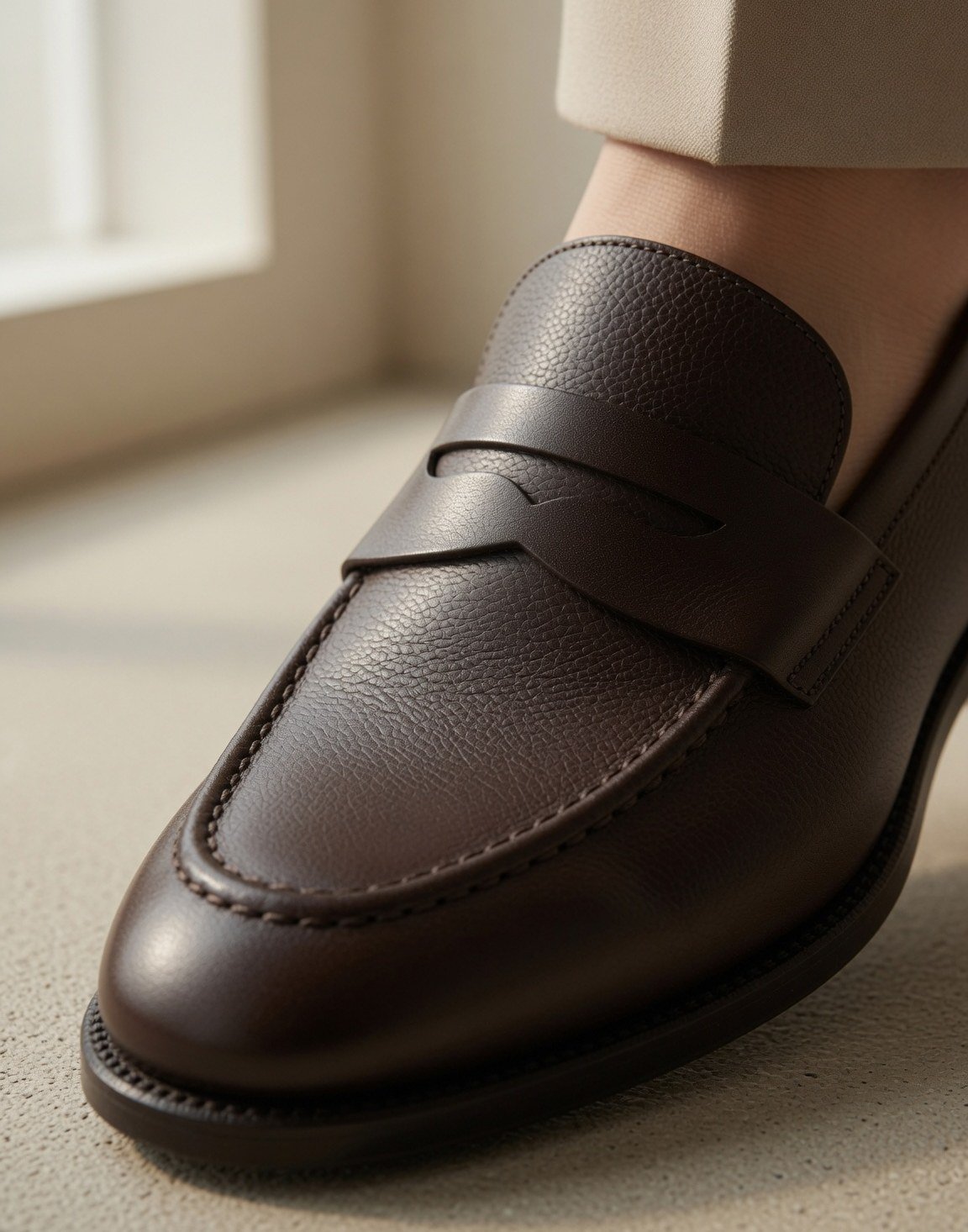Grained leather loafers — view 9