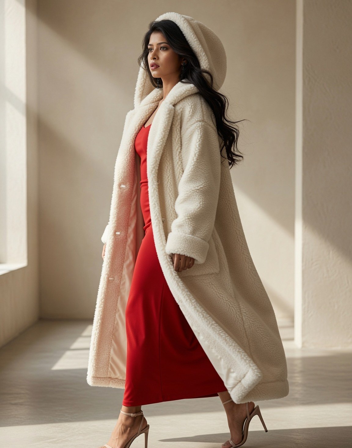 Hooded teddy coat — view 9