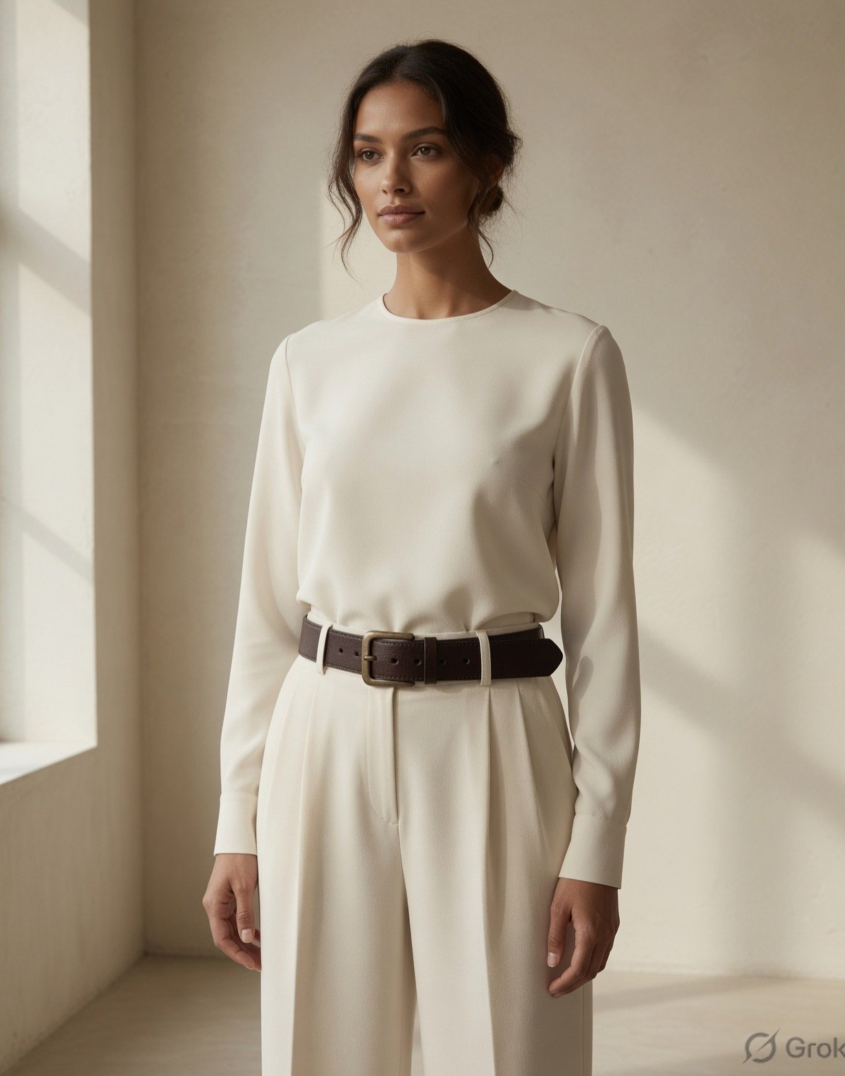 Grained leather belt — view 6