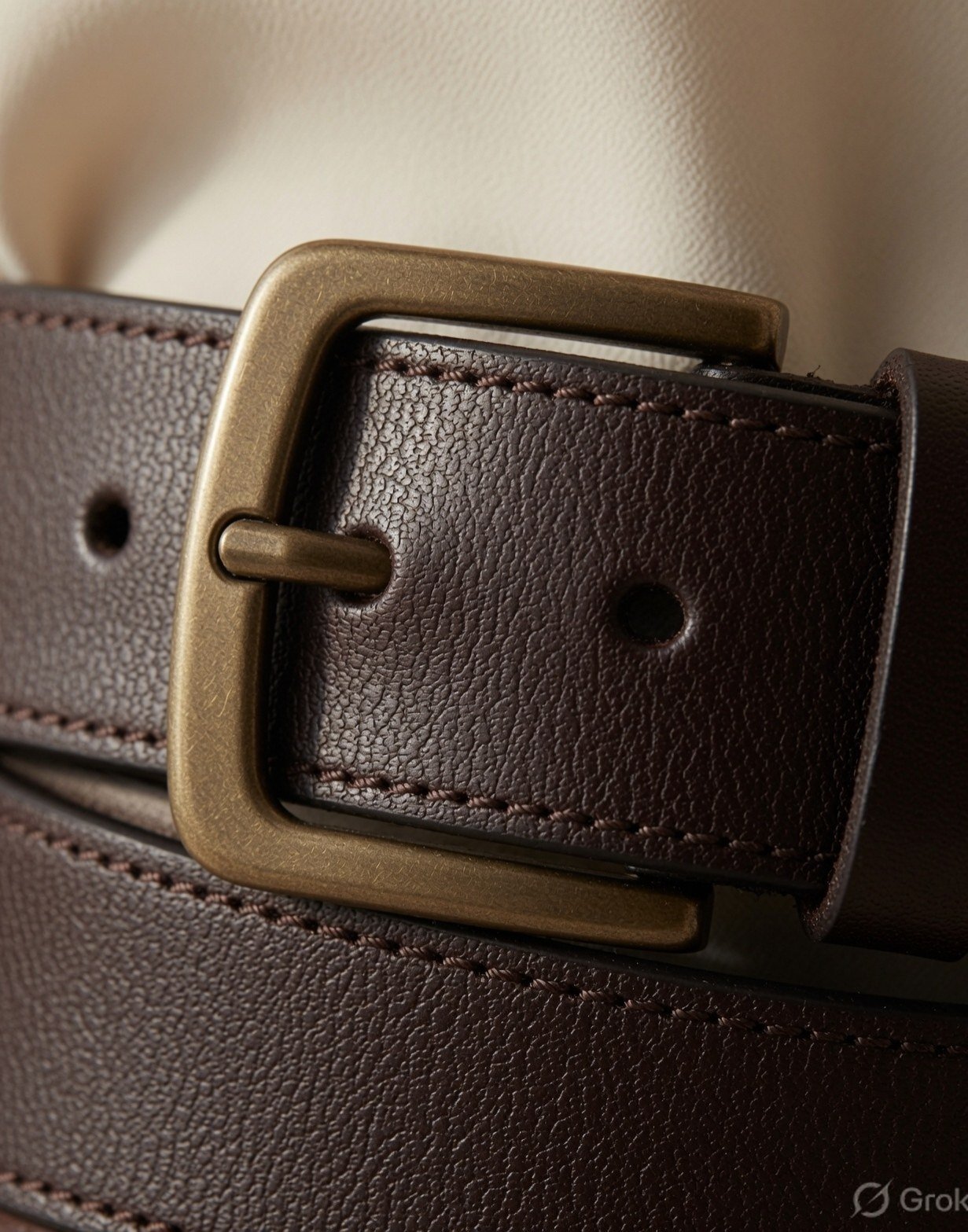 Grained leather belt — view 8