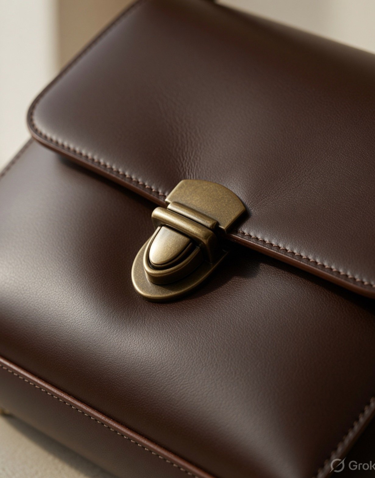 Structured leather shoulder bag — view 3