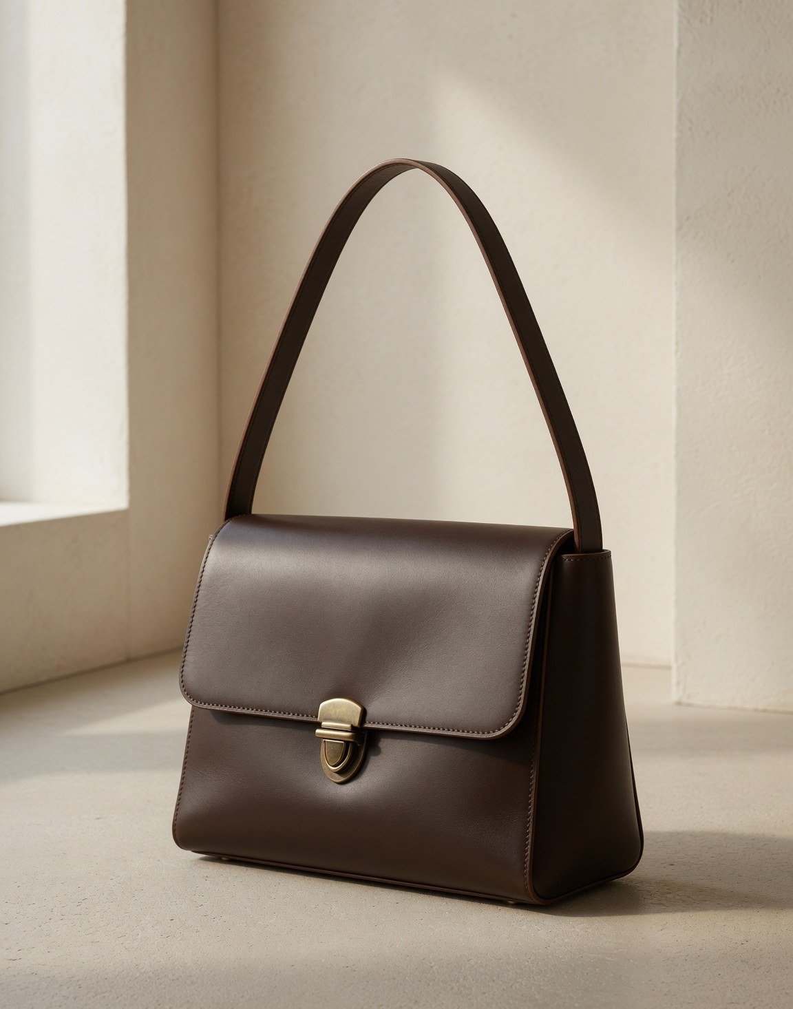 Structured leather shoulder bag — view 5