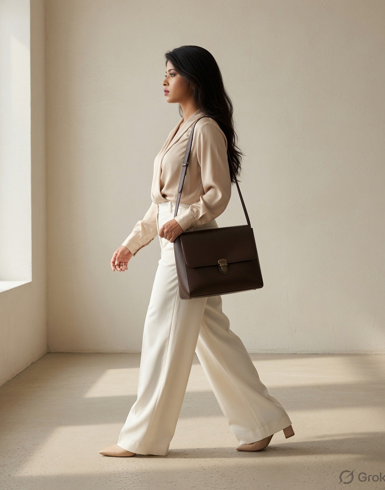 Structured leather shoulder bag — view 9
