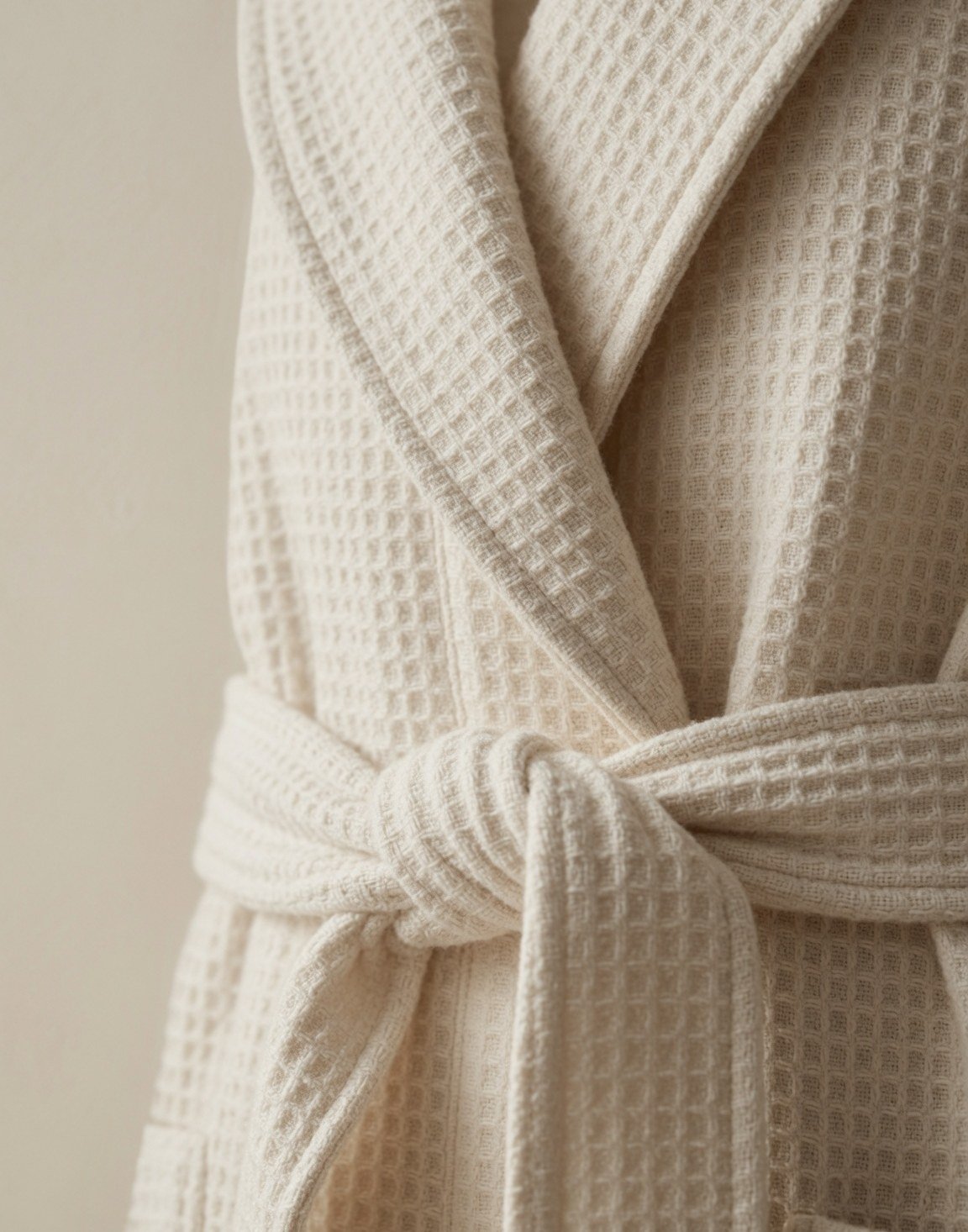 Waffle linen bath robe — view 5