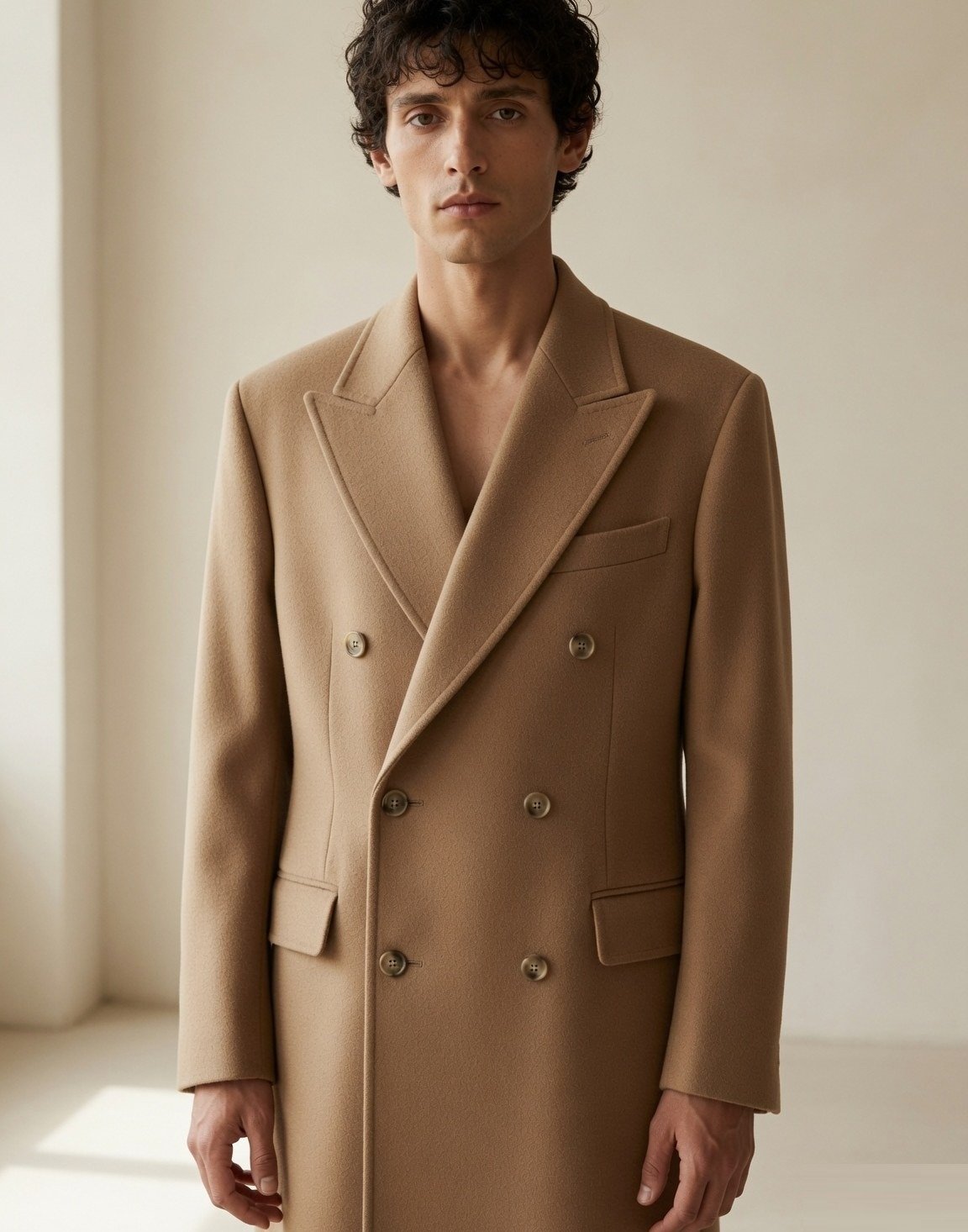 Double-breasted wool overcoat — view 4
