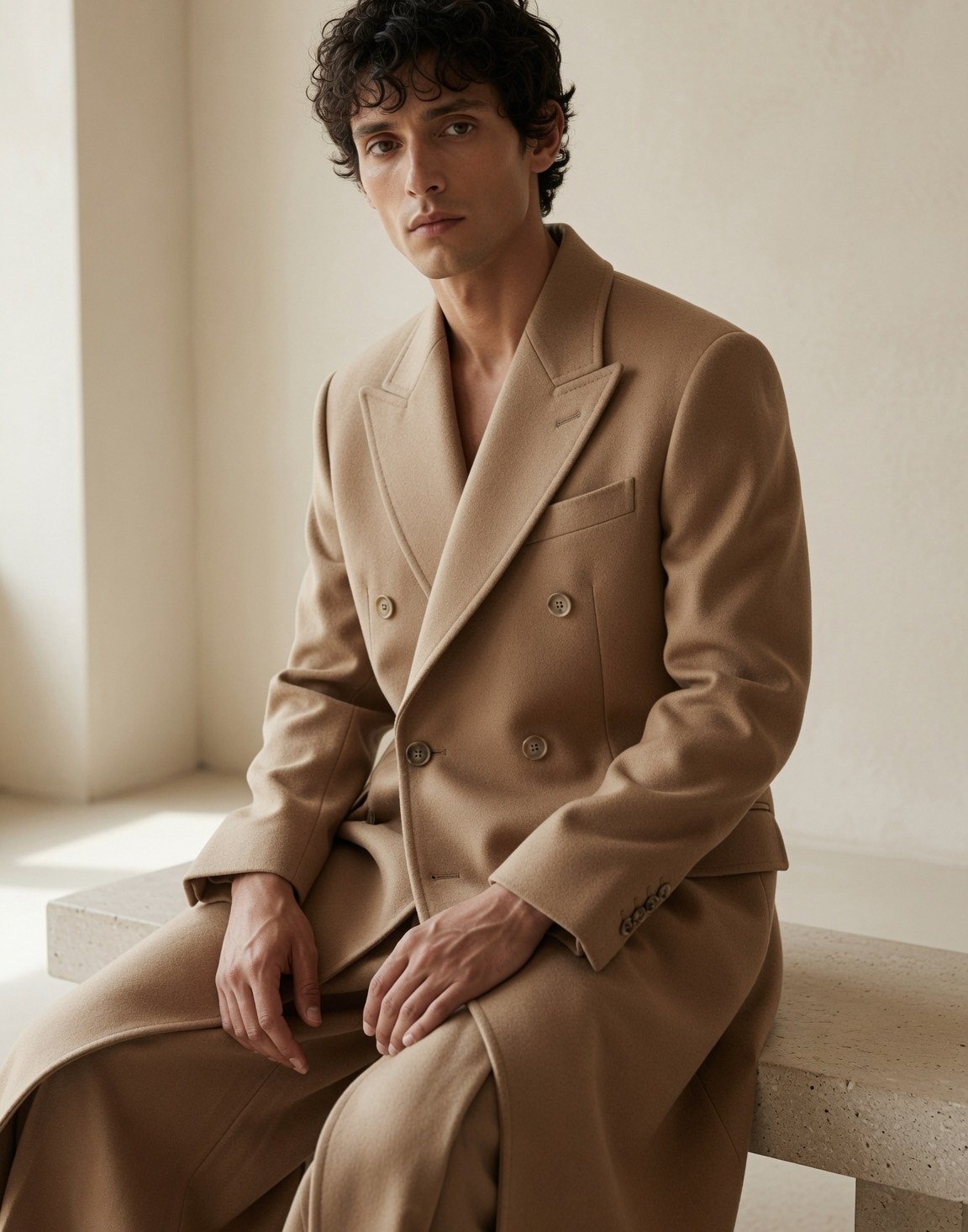 Double-breasted wool overcoat — view 5