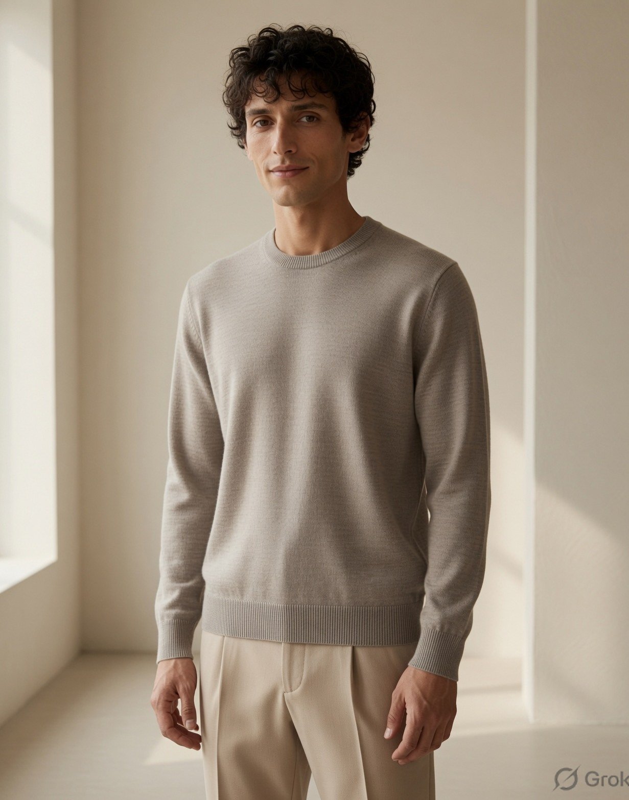 Fine-gauge merino crew neck — view 8