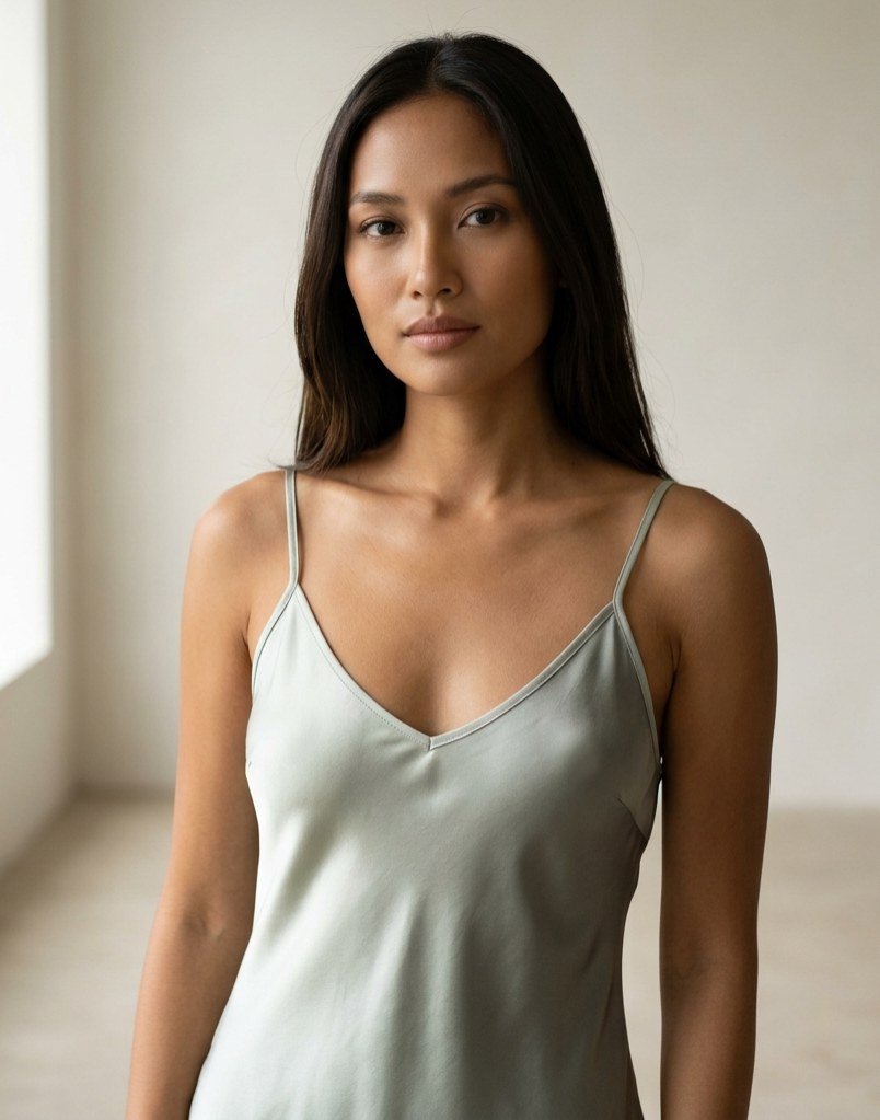 Bias-cut silk slip dress — view 6