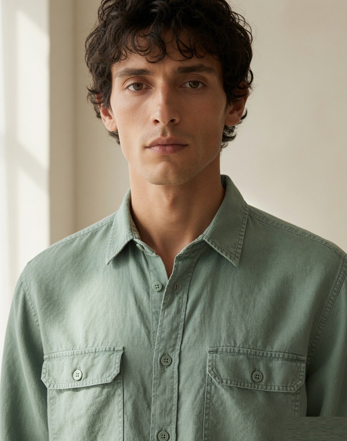 Washed linen overshirt — view 3