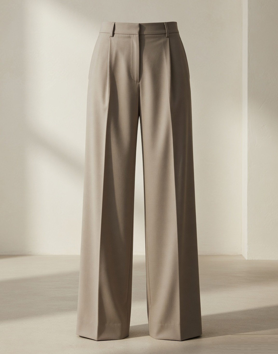Wide-leg virgin wool trousers